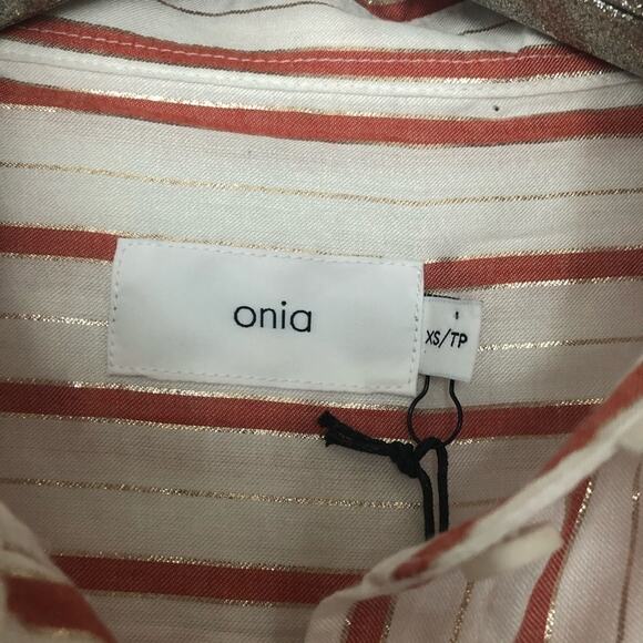 Onia Spanish Red Marie Dress Red & Metallic Stipe NEW - Picture 4 of 7